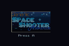 A title card screen, but with one column of pixel out of two missing